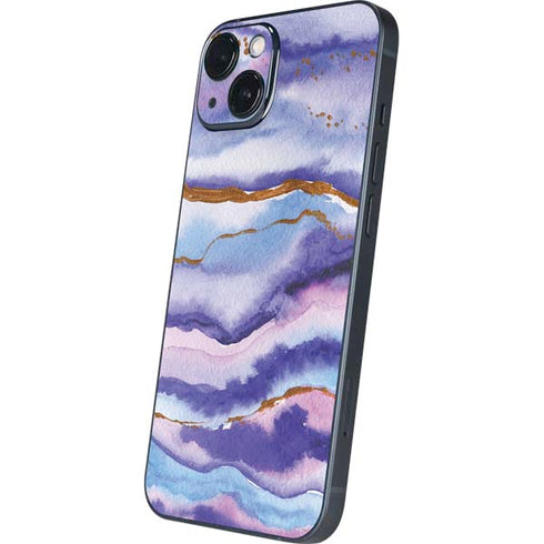Blue Violet Watercolor Geode iPhone 14 Plus Skin